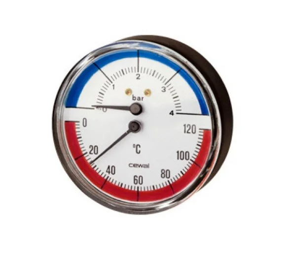 Термоманометър ф80 от 0 до 120°С 4bar